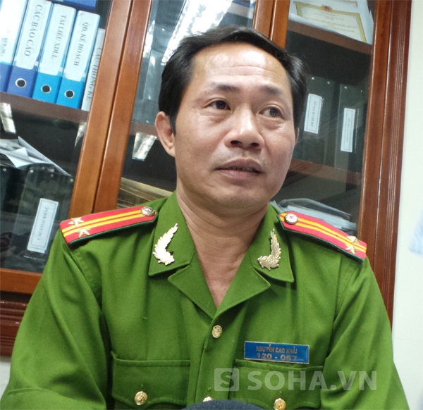 Trung tá Nguyễn Cao Khải, Phó đội trưởng Đội phòng ngừa, đấu tranh chống tội phạm buôn bán phụ nữ, trẻ em (PC45- Công an Hà Nội)