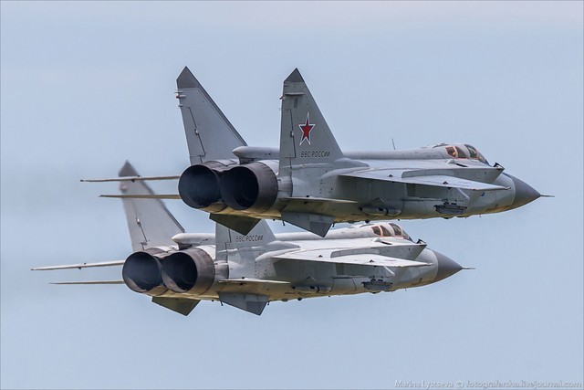 Hai máy bay MiG-31 tại lễ hội hàng không “Wings of Parma” diễn ra vào cuối tháng 6/2014.