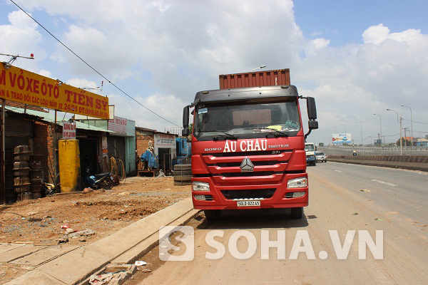 Chiếc xe container trong vụ tai nạn