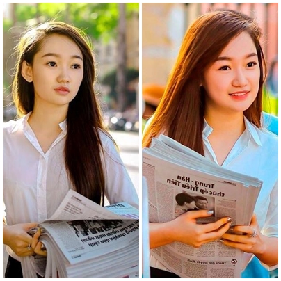 Hình ảnh cô gái trẻ cầm tập báo đi bán tại nhiều điểm thi Đại học tại Tp.HCM cũng đã thu hút được rất nhiều sự chú ý từ dân mạng.

 