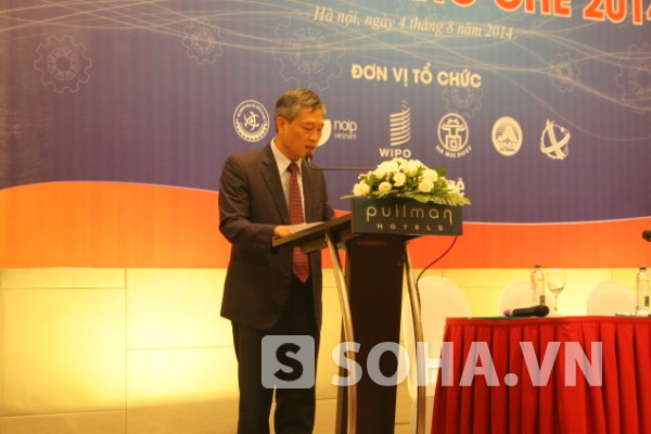 Thứ trưởng Bộ Khoa học và Công nghệ Trần Văn Tùng phát biểu tại lễ công bố cuộc thi Sáng chế 2014.