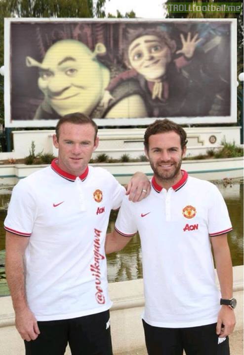 Rooney và Mata giống nhân vật phim hoạt hình thật