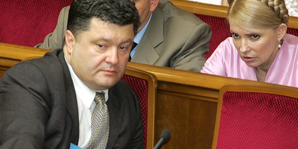 Tổng thống Petro Poroshenko và bà Tymoshenko.