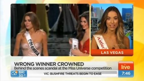 
Hoa hậu Hoàn vũ Úc (phải) chia sẻ trên chương trình Sunrise

