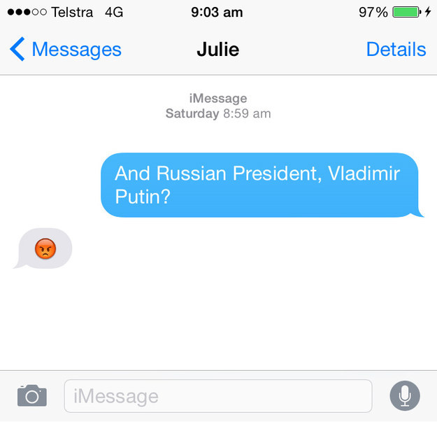 Biểu cảm của bà Bishop về Tổng thống Nga Putin