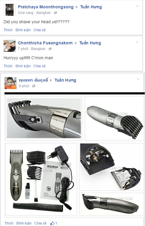 Fan Thái Lan vẫn đang truy cập rất nhiều vào fanpage của Tuấn Hưng để công kích.