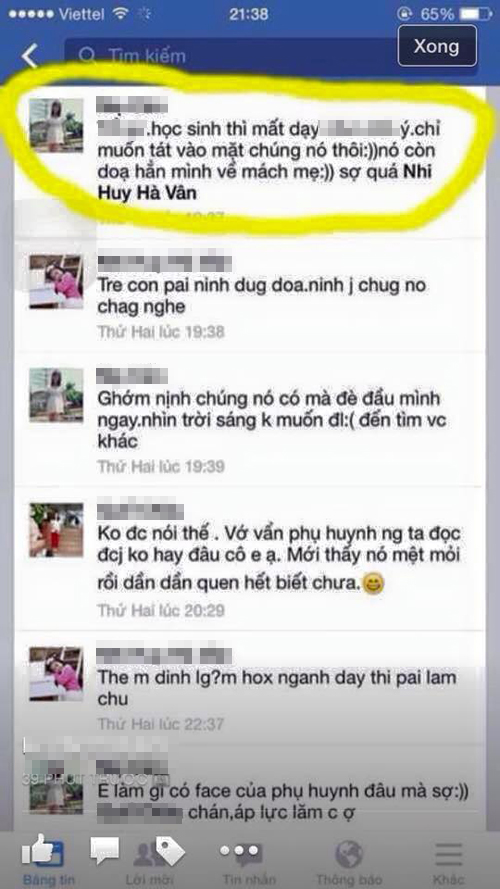 ha noi: co giao mat viec vi chui hoc sinh 