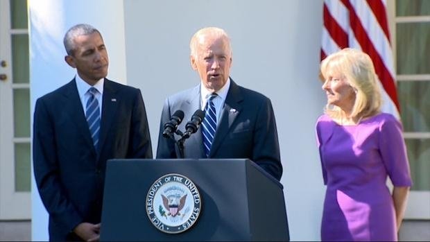 Phó Tổng thống Mỹ Biden tuyên bố không ra tranh cử tổng thống Mỹ 2016 tại Vườn Hồng ở Nhà Trắng ngày 21.10.