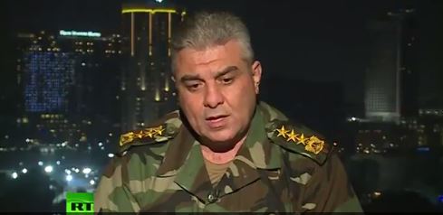 
Tướng Hussam Alawak trong cuộc phỏng vấn với RT

