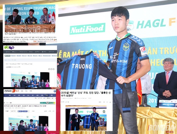 
Các trang báo thể thao hàng đầu của Hàn Quốc đưa tin về Xuân Trường (Ảnh Đình Viên - Thể Thao Việt Nam).
