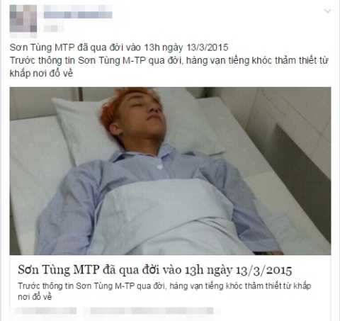 Lại Văn Sâm, MC, Sơn Tùng, Chí Trung, tin đồn, qua đời, mạng xã hội, facebook