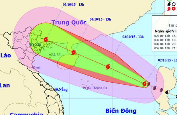 Bão số 4 có thể đổ bộ Quảng Ninh - Hải Phòng vào sáng 5/10