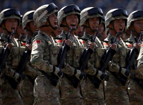 Binh sĩ Trung Quốc tham gia duyệt binh nhân kỷ niệm 70 năm chiến thắng phát xít