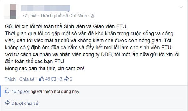 Giám đốc nhận gạch đá vì chế nhạo sinh viên Ngoại thương