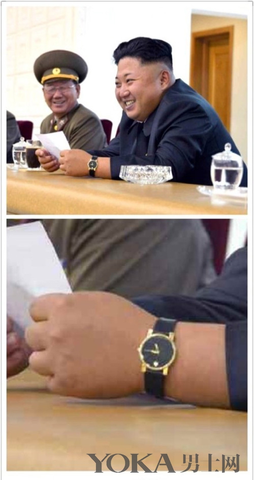Chiếc đồng hồ mạ vàng thuộc dòng Movado Museum, đường kính 38mm trên tay nhà lãnh đạo Triều Tiên Kim Jong-un.