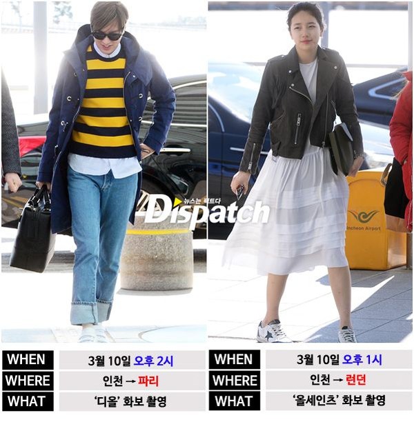 Hình ảnh tại sân bay của Lee Min Ho và Suzy.