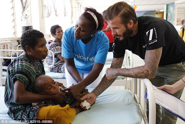 Beckham tham gia nhiều hoạt động ý nghĩa của UNICEF 