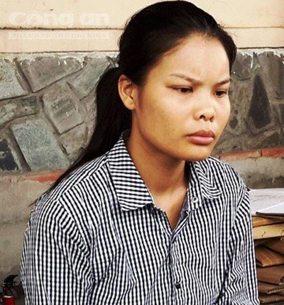 Nguyễn Thị Lượm khi mới bị công an bắt.