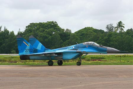 A MiG-29 fighter of the Myanmar Air Force. (Internet photo)