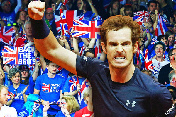 
 Andy Murray đã chơi rất hay trong màu áo tuyển Vương quốc Anh tại Davis Cup 2015
