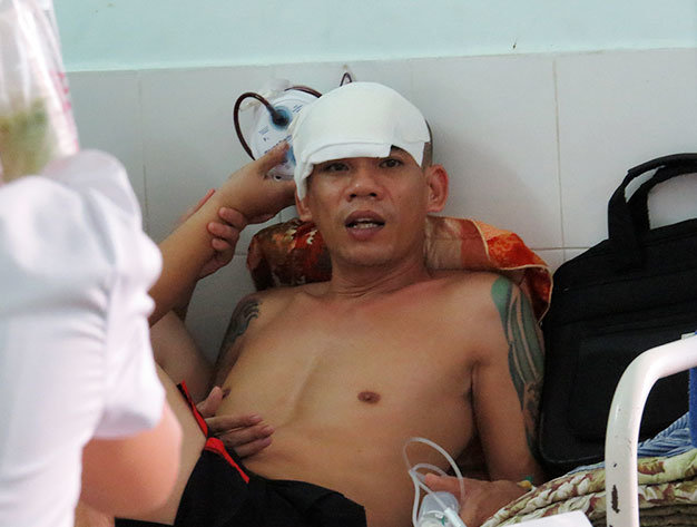 Đối tượng Nguyễn Văn Tân đang được quản thúc tại Bệnh viện Hữu nghị Việt-Tiệp để điều tra - Ảnh: Tiến Thắng