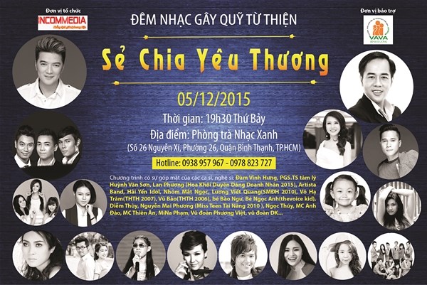 
Poster chương trình Sẻ chia yêu thương.
