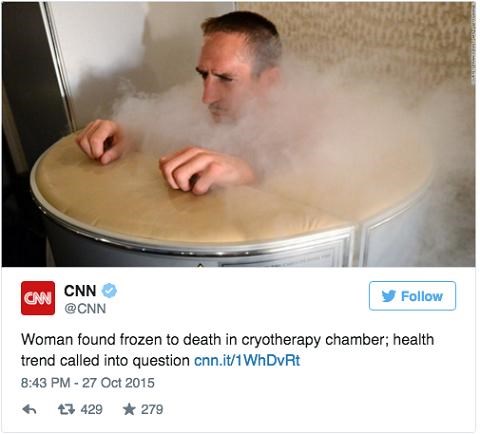 CNN khiến độc giả hiểu lầm rằng Ribery đã qua đời.