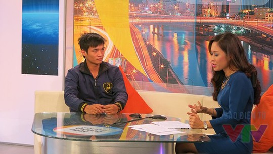 Lệ Rơi trong buổi phỏng vấn của Đài truyền hình Việt Nam diễn ra cuối tháng 12/2014.