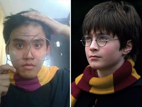 Chỉ với chiếc khăn len và một đoạn dây thép, Harry Potter đã bước ra đời thật