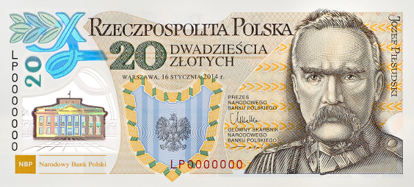Tờ 20 Zlotych của Ba lan.