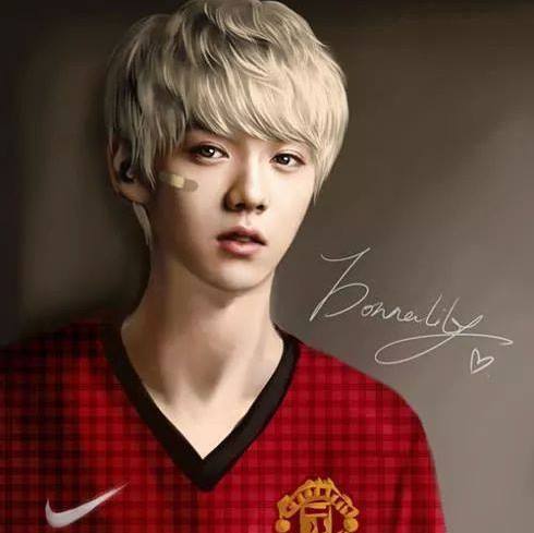 Bức ảnh vẽ về Luhan mà nhiều fan Manchester United quen thuộc