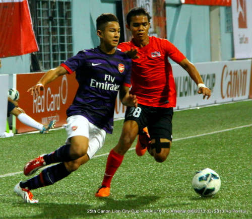 Faiq Jefri Bolkiah khi còn khoác áo đội trẻ Arsenal