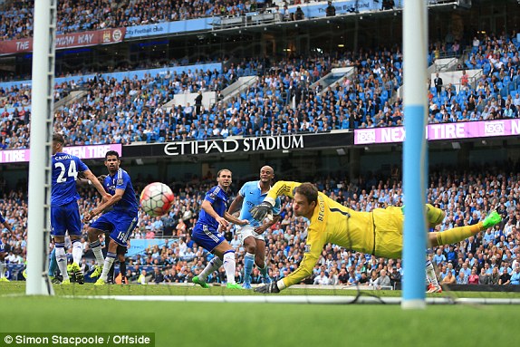 Sự lỏng lẻo trong phòng ngự của Chelsea bị Kompany trừng phạt bằng bàn thắng nhân đôi cách biệt ở phút 79.