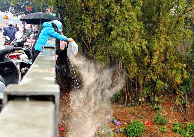 Ngoài cá, thì bất kể thứ gì vứt được là người dân tống xuống dong sông đã vô cùng ô nhiễm này.