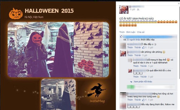 Không khí Halloween cũng ngập tràn mạng xã hội Facebook.