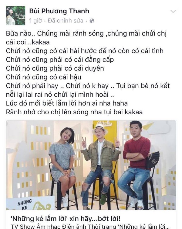 
Phương Thanh chê show Những kẻ lắm lời và nhắn nhủ rảnh cho chị lên sóng
