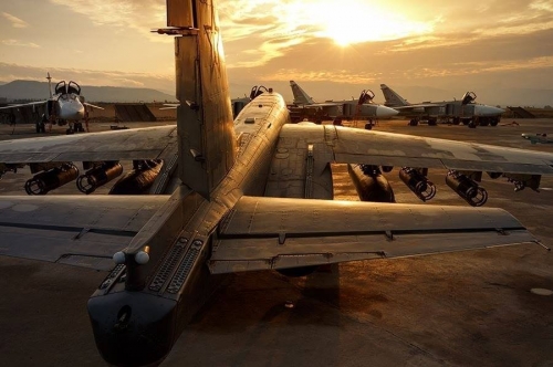 Máy bay ném bom Su-24, loại bị quân đội Thổ Nhĩ Kỳ bắn hạ ở biên giới Syria được Moscow triển khai trên lãnh thổ Syria.