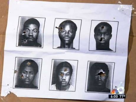 Ảnh chân dung của người da đen bị cảnh sát North Miami Beach đem ra làm bia tập bắn.