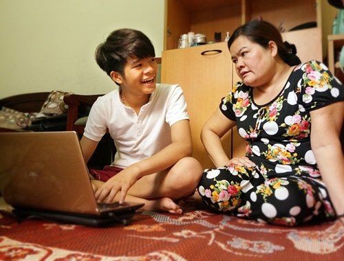 
Hai mẹ con đã chuyển lên Hà Nội để thuê nhà tạo điều kiện cho Quang Anh học tập.
