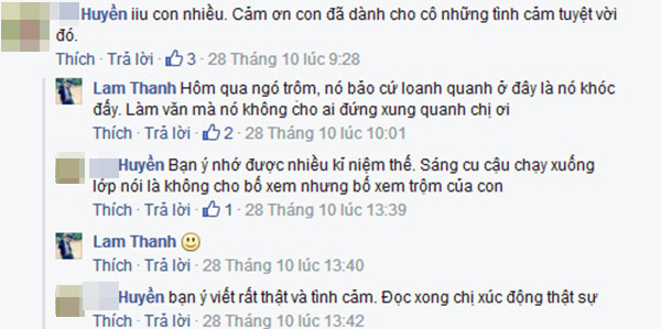 Cô giáo Huyền bày tỏ sự xúc động và tình yêu dành cho câu học trò nhỏ.