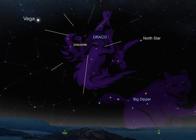 
Vị trí của chòm sao Draco trên bầu trời.
