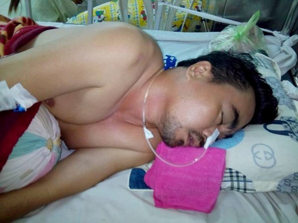 
Hình ảnh của Nguyễn Hoàng khi nhập viện vào đầu tháng 11 vừa qua
