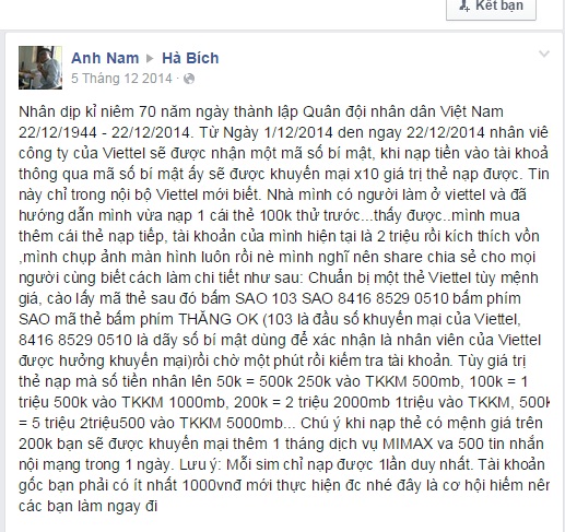 Các thông tin được chia sẻ trên Facebook