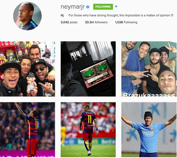 Neymar bị Ronaldo vượt mặt trên Instagram