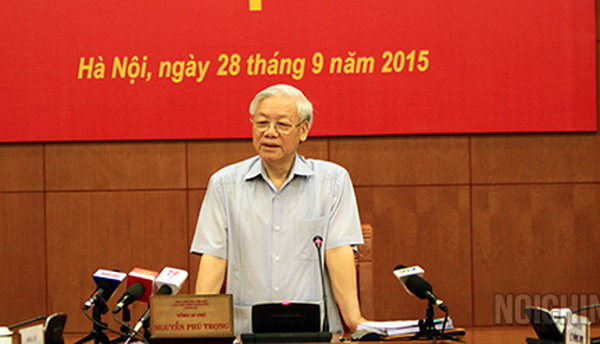 Tổng Bí thư Nguyễn Phú Trọng, trưởng Ban chỉ đạo trung ương về PCTN, phát biểu tại phiên họp