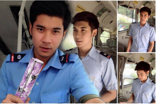 Chân dung anh chàng phụ xe bus đang rất được cư dân mạng Thái Lan yêu thích.