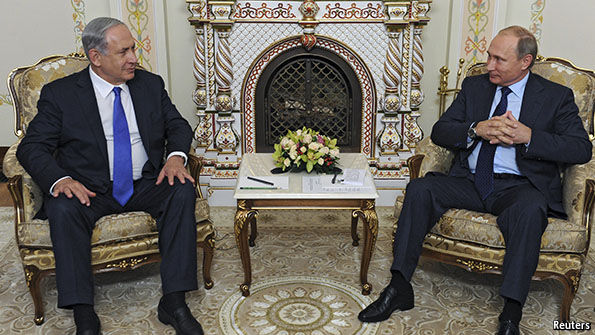 Putin và Netanyahu trong cuộc họp mặt tại Moscow tuần trước. Ảnh: Reuters