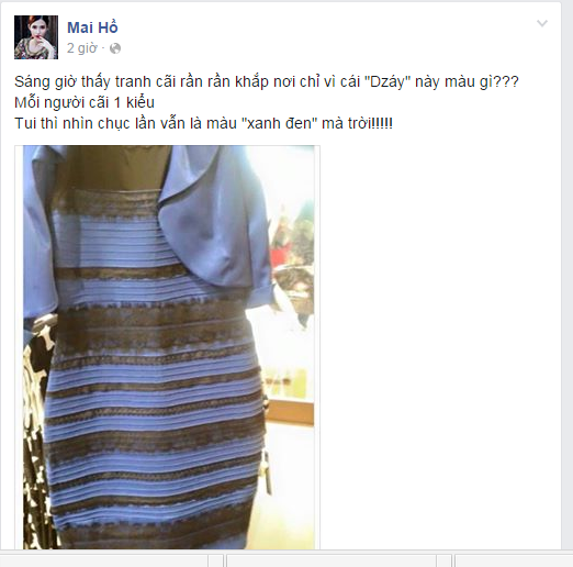 Mai Hồ thì khẳng định rằng chiếc váy màu xanh đen.