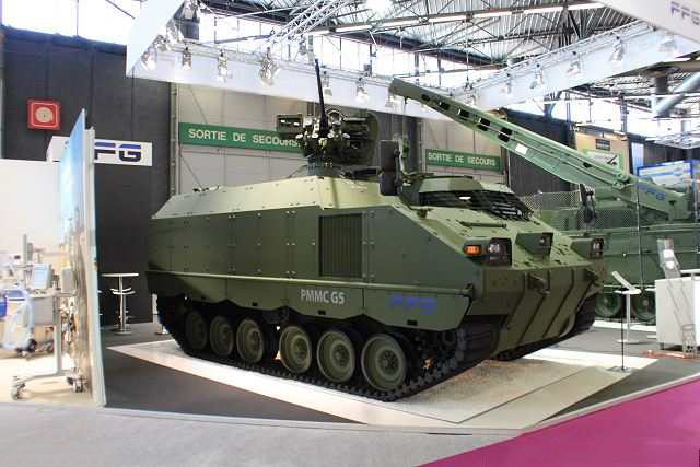 PMMC G5 đặt ngay gian hàng trung tâm của công ty FFG tại triển lãm Eurosatory 2012.