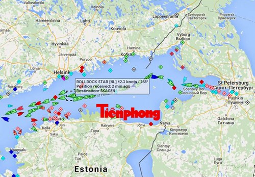 Vị trí tàu ngầm 186 – Đà Nẵng lúc 7h30 ngày 17/12.